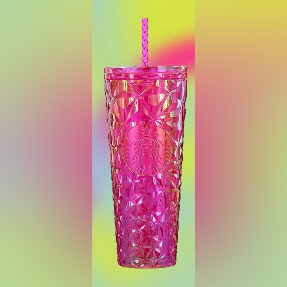 Starbucks Fuchsia Prism Cold Cup 24 oz